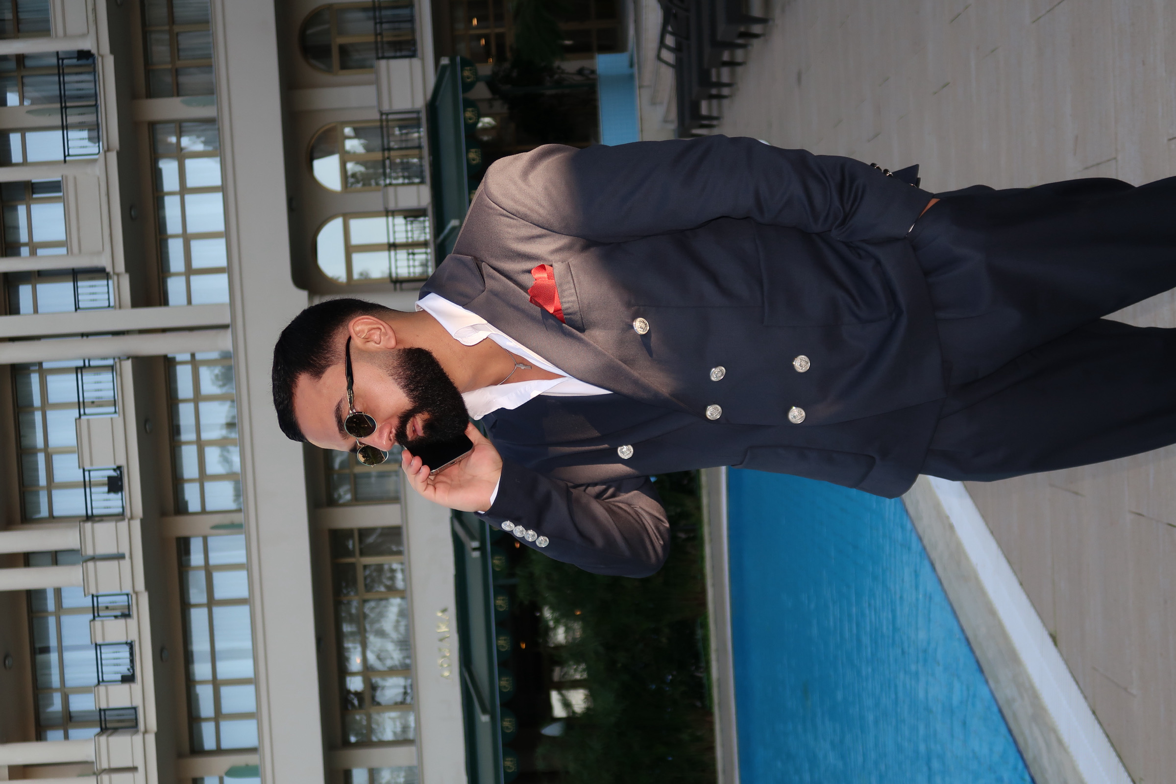 Double-Breasted Blazer — Navy