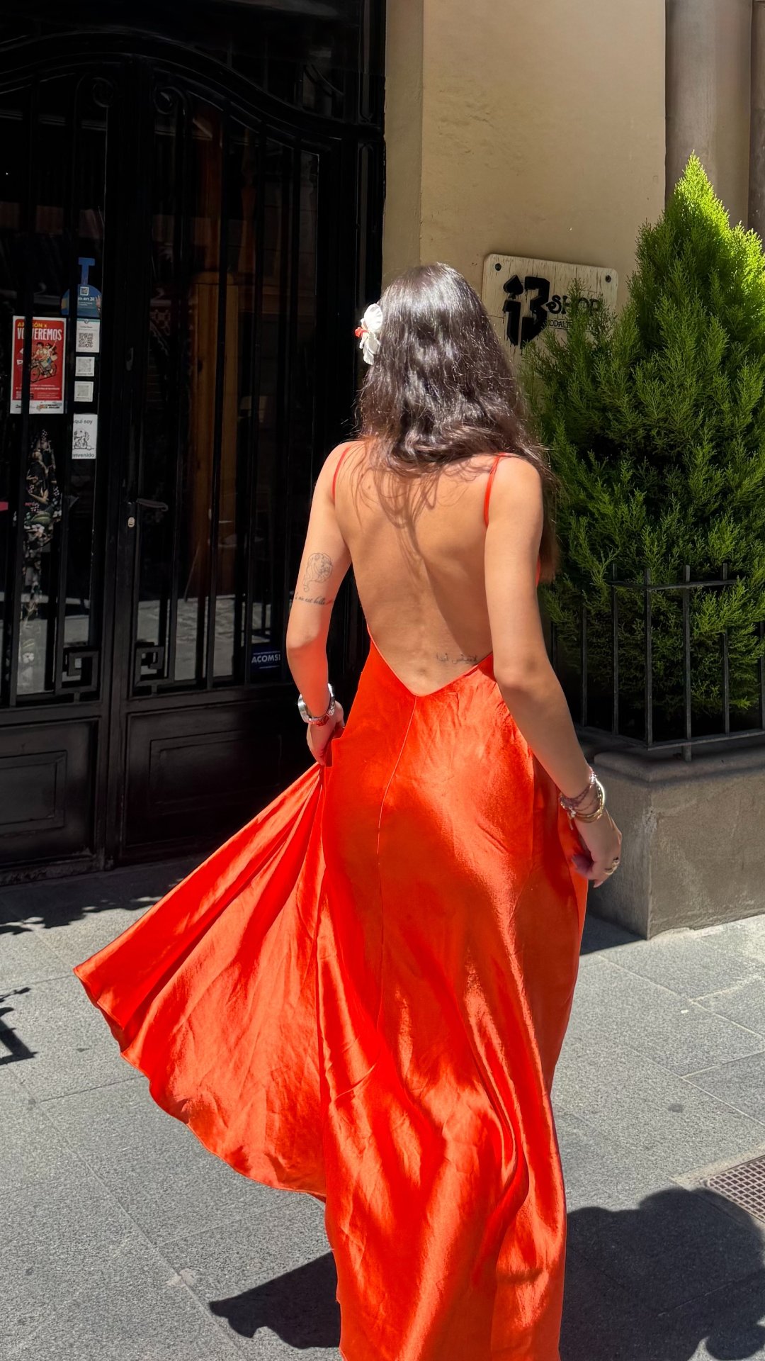 Orange Satin Evening Dress | Elegant Luxury
